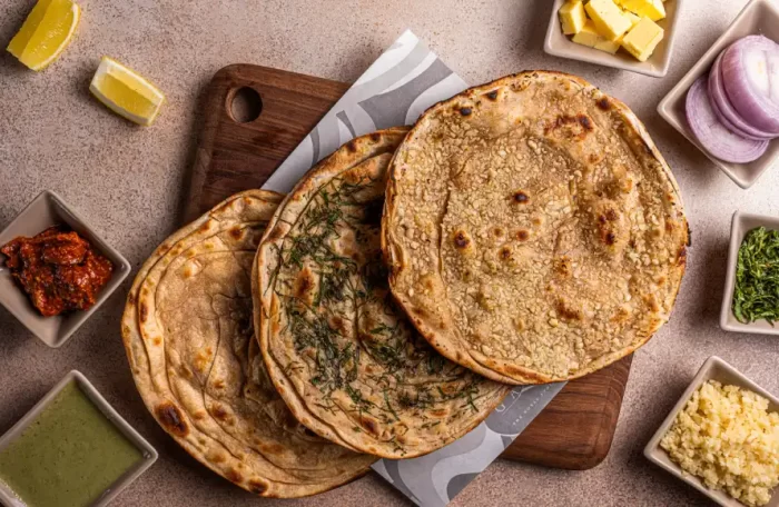PARATHA (LASOONI/PYAZ/PUDINA/BUTTER)